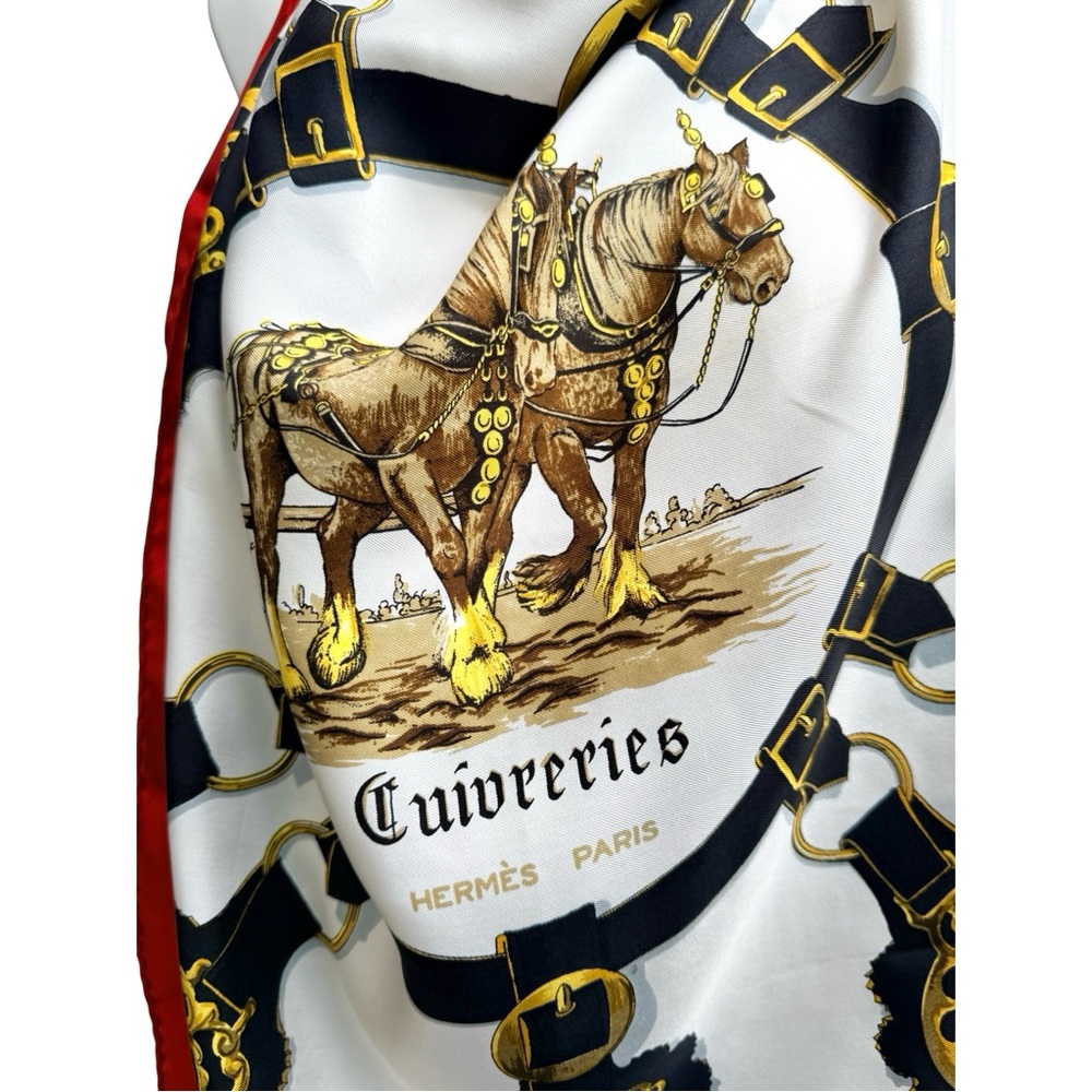 Hermes Black and Gold Equestrian Scarf 35x35” - Picture 8 of 8